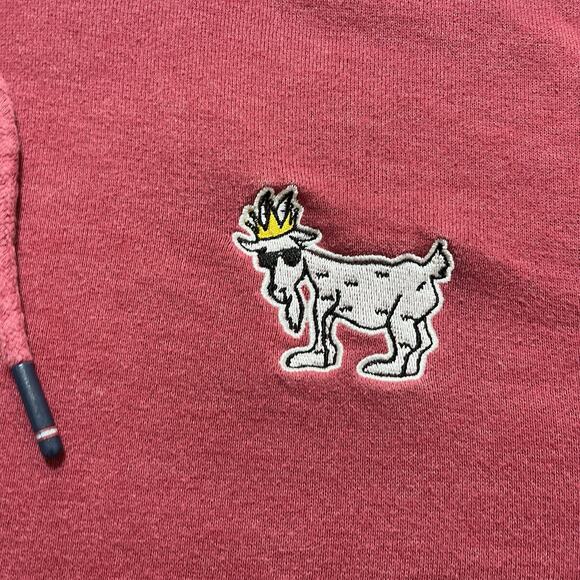 Goat USA Hoodie Mens Medium Red Sweatshirt Pullover Embroidered Pocket - Picture 11 of 13